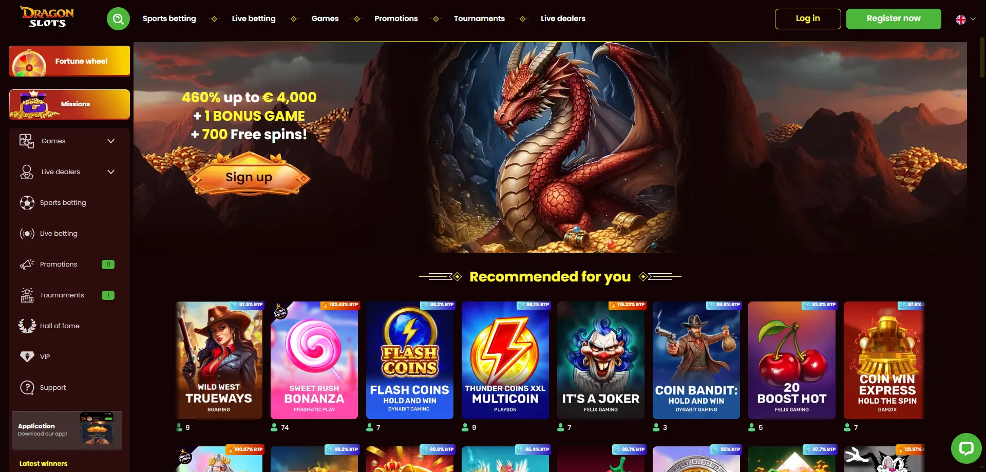 DragonSlots Casino login page for New Zealand players — secure access